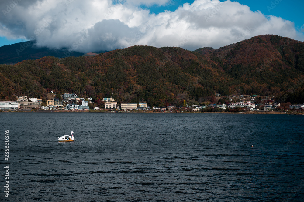 journey at japan autumn season, Kawaguchigo and mount fuji