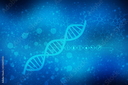 2d render of dna structure, abstract background