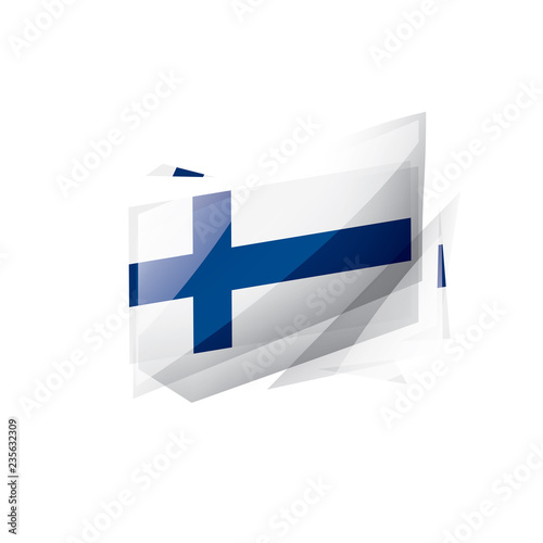 Finland flag, vector illustration on a white background