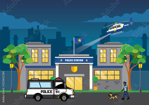 police truck at the police station