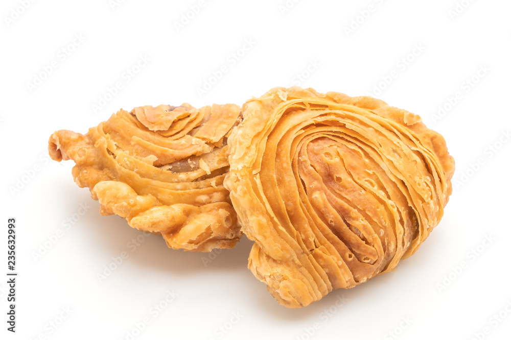 curry puff pastry isolated on white background curry puff pastry isolated on white background