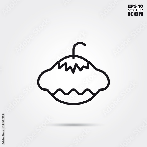 Pattypan vegetable vector line icon