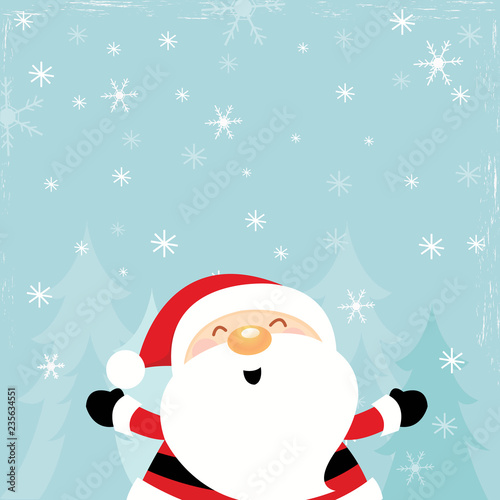 Santa Enjoying Snow Close up