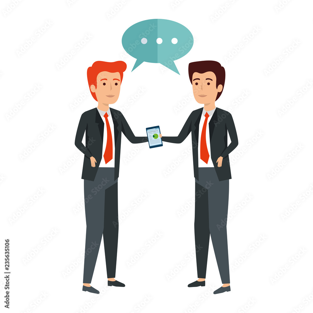 elegant businessmen with speech bubble elegant businessmen with speech bubble