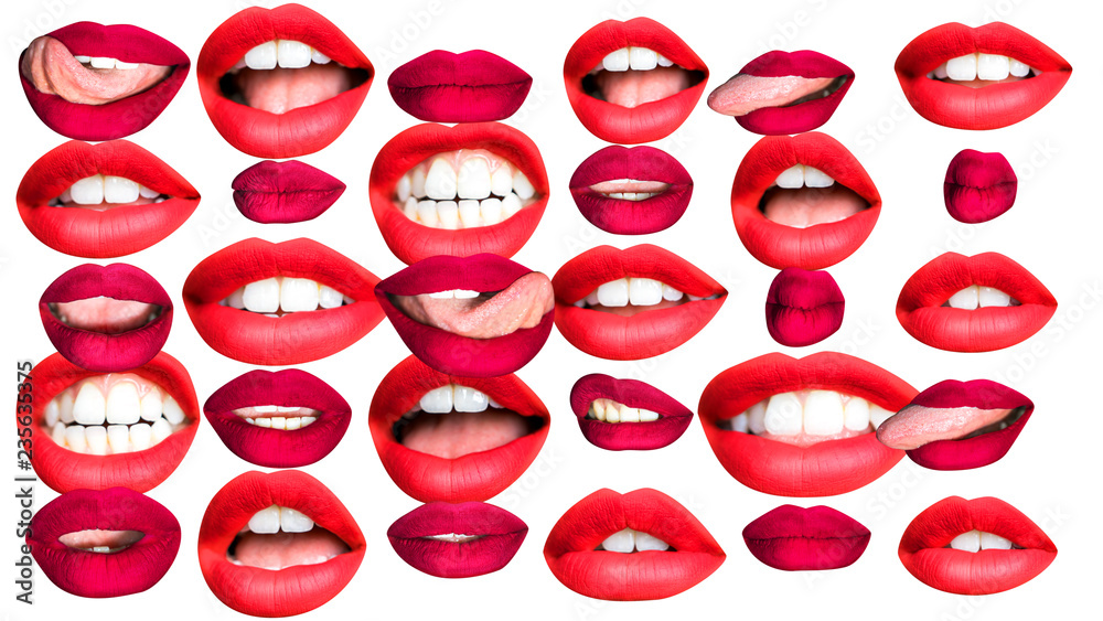 Obraz premium beautiful cutout lips in different colours