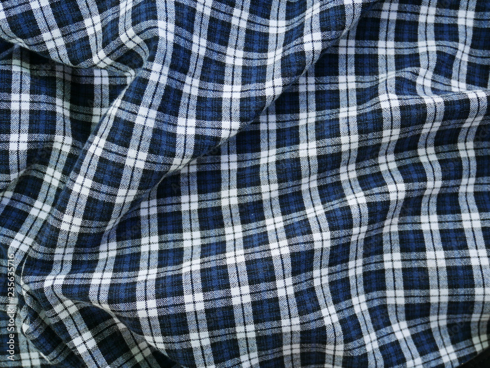 Black Square pattern fabric background. Scott chintz fabric for design.Plaid cotton texture Black Square pattern fabric background. Scott chintz fabric for design.Plaid cotton texture