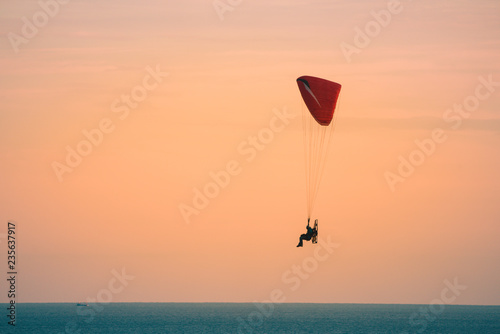 motorized parachute on sea