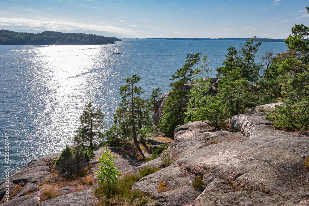 Skerry fairway in the aland Islands between Sweden and Finland