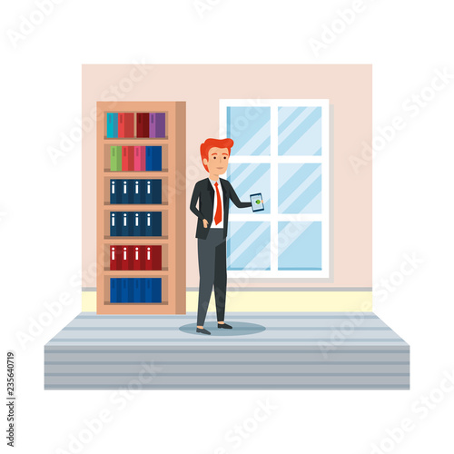 elegant businessman in the workplace
