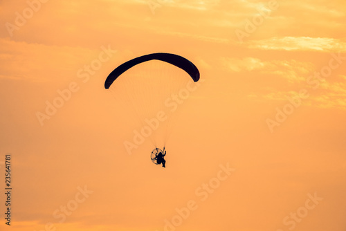 motorized parachute on sea