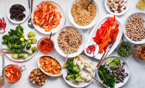 Green soup bowl plant based food broccoli, brussels sprout kale spinach cream soup
