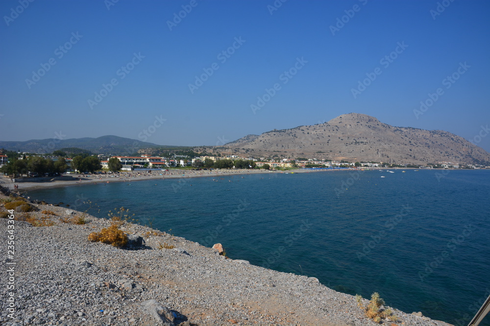 Strand von Lardos auf der Ferieninsel Rhodos / Griechenland