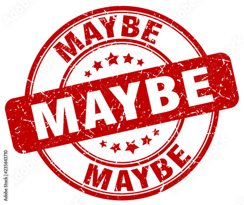 maybe red grunge round vintage rubber stamp