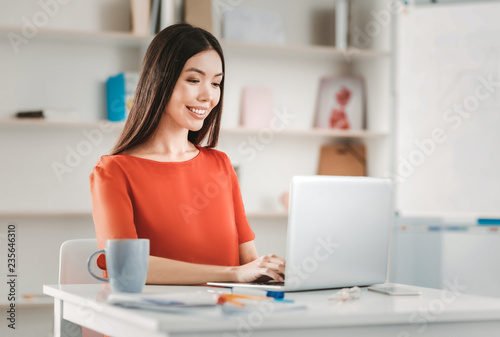 Woman on maternity leave having remote work