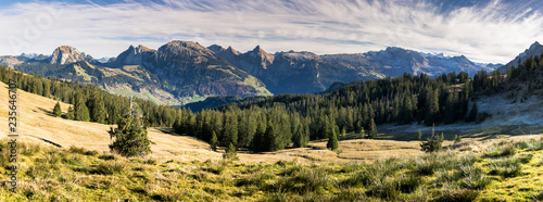 panorama mountain landscape in the Swiss Alps photo