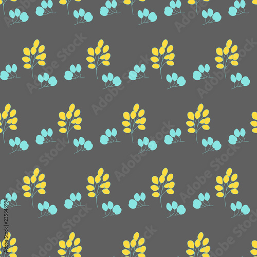 Hand drawn vector seamless pattern with leaves and branches. Can be used for fabrics, wallpapers, scrap-booking, ornamental template for design and decoration, etc