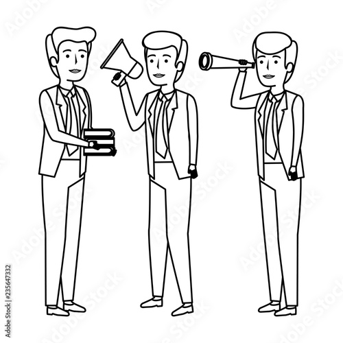 elegant businessmen avatars characters
