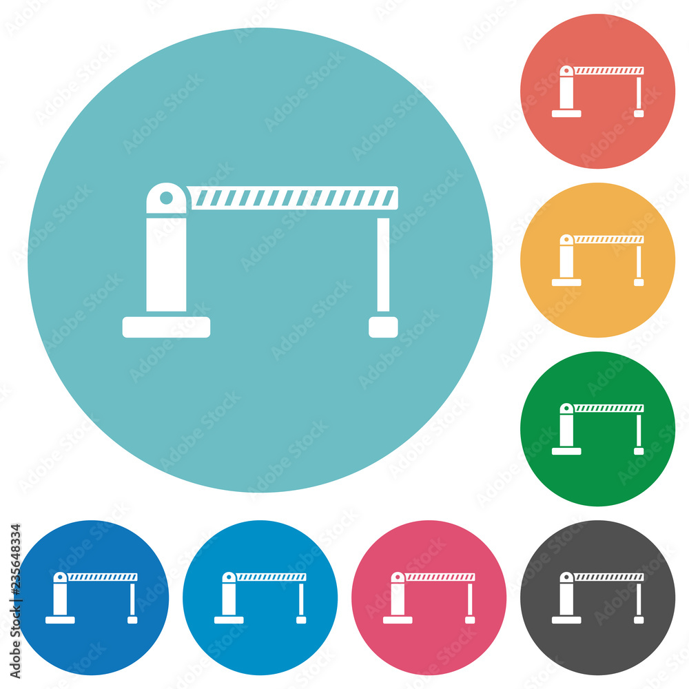 Closed barrier flat round icons Closed barrier flat round icons