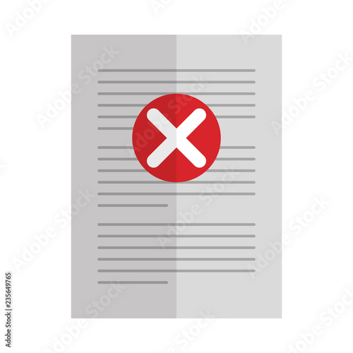 paper with denied mark icon