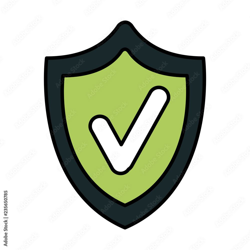 shield security with ok symbol shield security with ok symbol