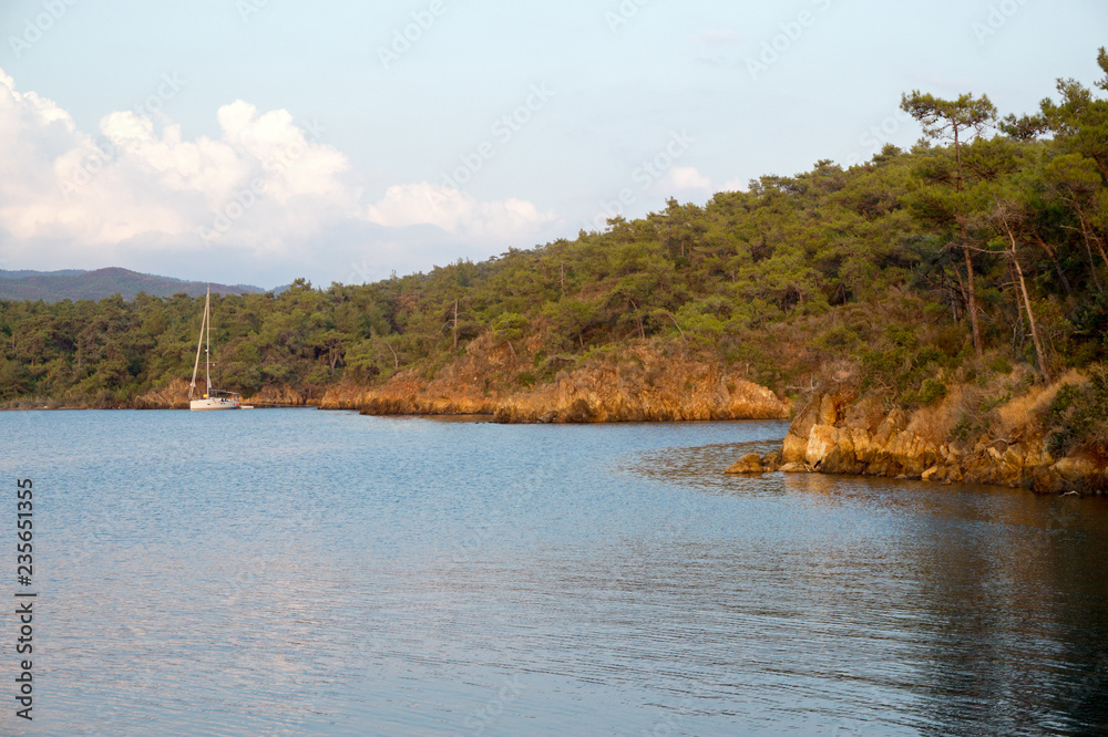 Scenic view of Saklı Koy, Gokova Bay Marmaris Turkey.