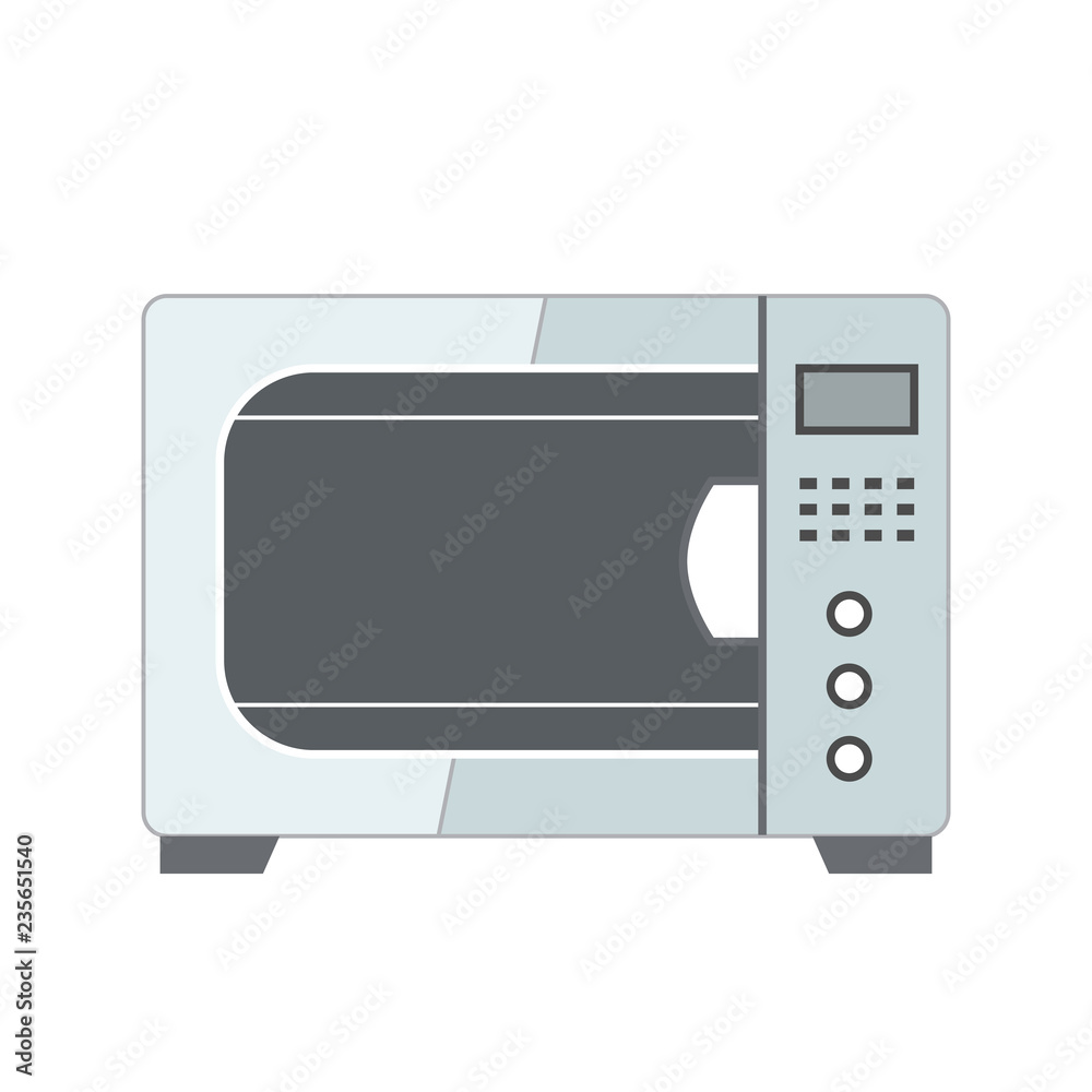 Microwave in flat style illustration on white Microwave in flat style illustration on white