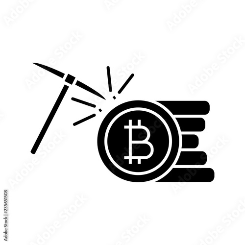 Cryptocurrency mining service glyph icon