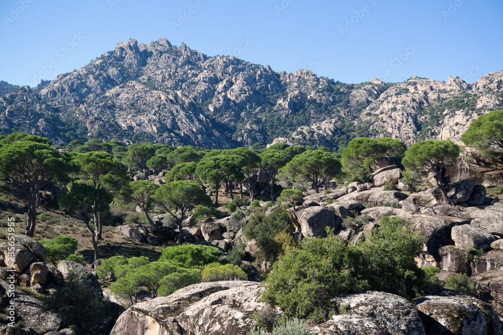 Scenic view of Besparmak Mountain Range with big boulders Aydin Turkey