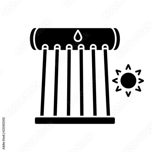 Industrial solar water heater glyph icon