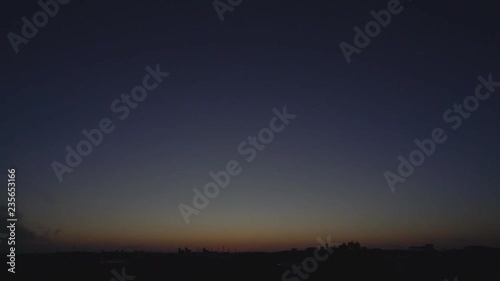 Tokyo,Japan-November 26, 2018: Early winter sunrise viewed from the suburb of Tokyo, Japan
