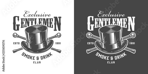 Vintage monochrome gentleman label