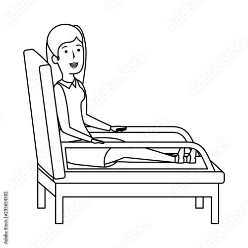 businesswoman sitting in psychiatrist chair