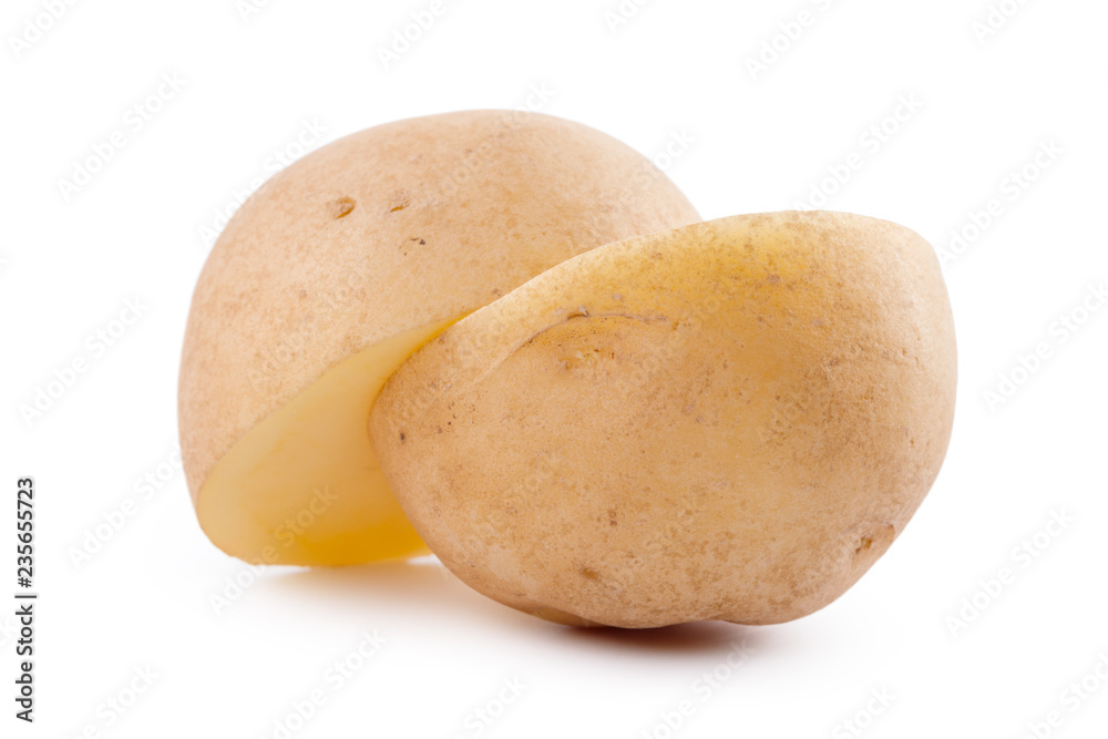 raw yellow potato isolated on white background raw yellow potato isolated on white background