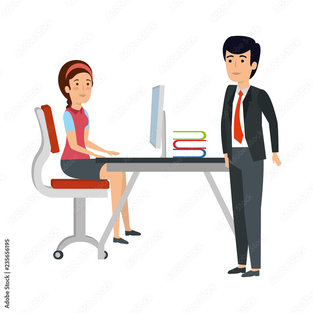 business couple in the workplace