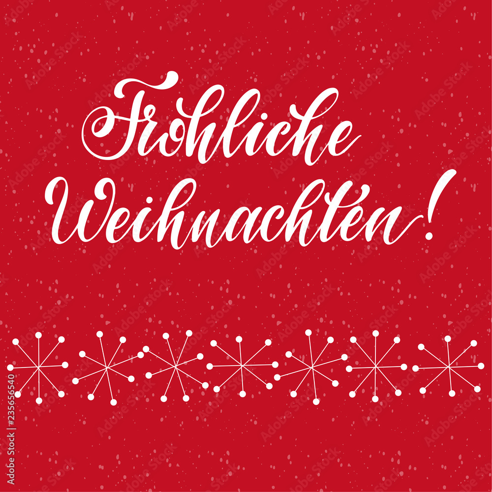 Merry Christmas Lettering on german language. Elements for invitations, posters, greeting cards. T-shirt design. Seasons Greetings.