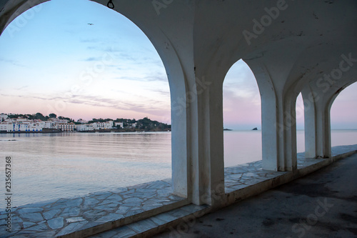 Cadaques arches at sunset photo