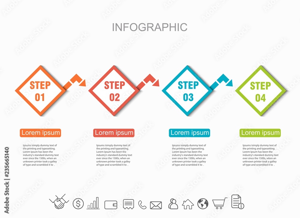 Presentation creative concept business data visualization for infographic. With 4 square options. Vector illustration. Presentation creative concept business data visualization for infographic. With 4 square options. Vector illustration.