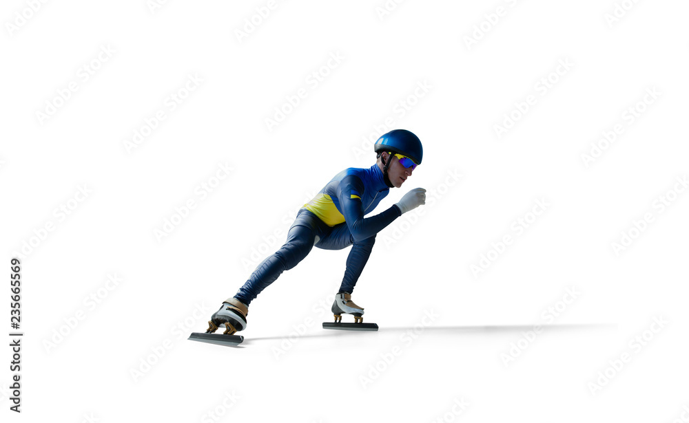 Fototapeta premium short track speed skating isolated
