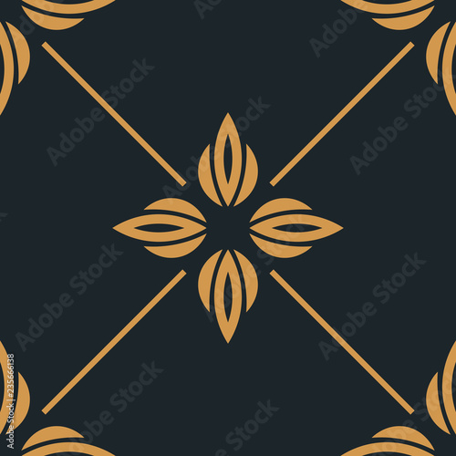 abstract floral seamless pattern with flowers, netting and leaves