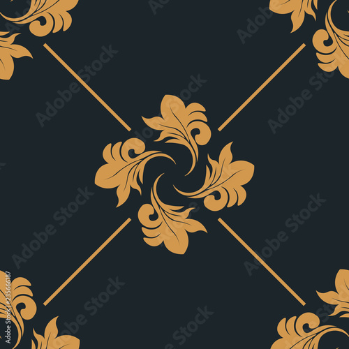 abstract floral seamless pattern with netting and leaves