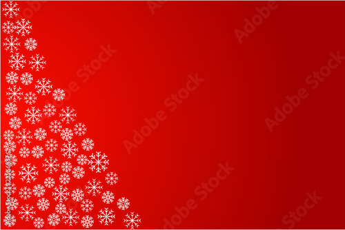 Fondo rojo con copos de nieve.