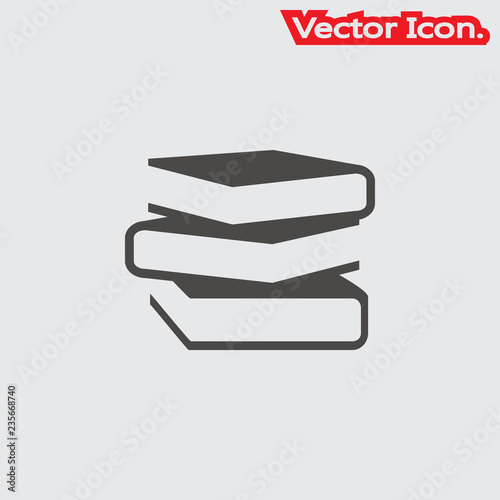 Book icon isolated sign symbol and flat style for app, web and digital design. Vector illustration.