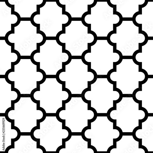 Vector seamless geometric pattern. Monochrome simple classic tiled texture.