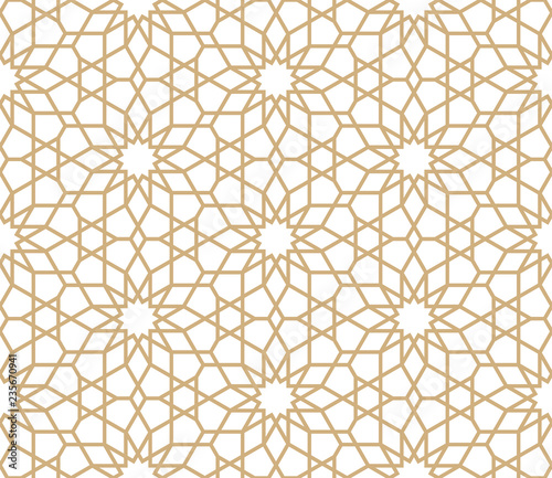 Tableau sur toile Seamless gold oriental pattern