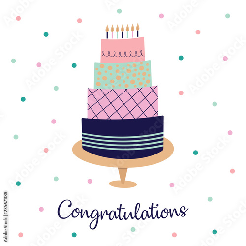card with cake