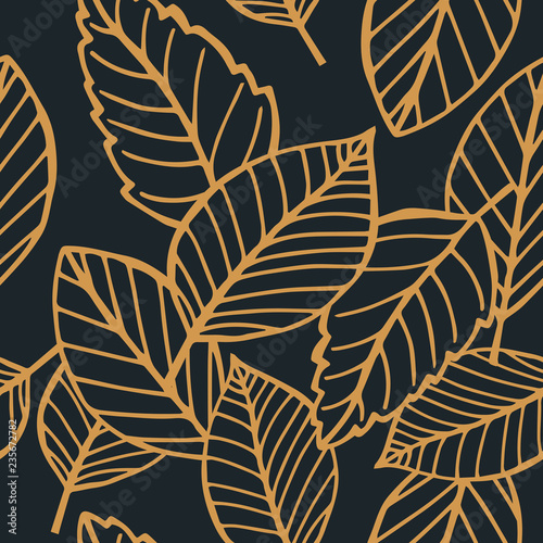 abstract floral seamless pattern with leaves