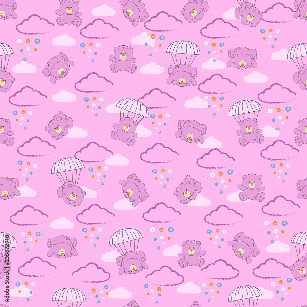 Cute kids bear pattern for girls and boys. Colorful bear on the abstract background create a fun cartoon drawing. The pattern is made in neon colors. Urban bear pattern for textile and fabric. Cute kids bear pattern for girls and boys. Colorful bear on the abstract background create a fun cartoon drawing. The pattern is made in neon colors. Urban bear pattern for textile and fabric.