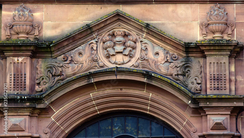 Framed window in medieval and classical architecture photo