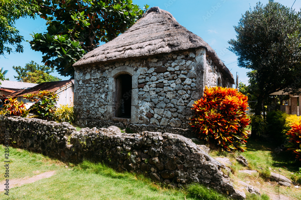 A traditional stone house is the province of Batanes, Philippines Stock