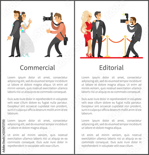 Photographer and Paparazzi with Cameras Banners